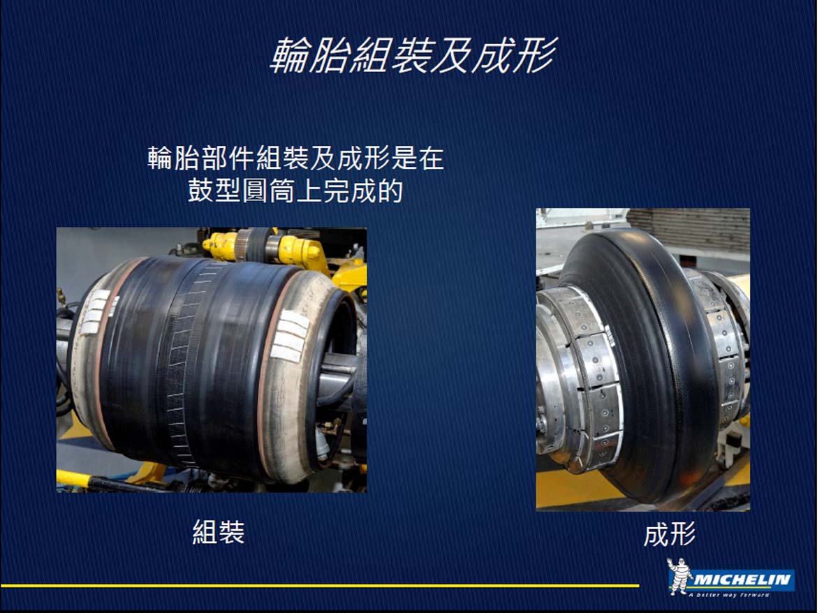 輪胎是透過部件組裝成型的